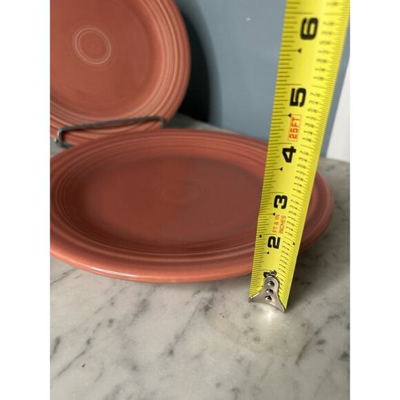 EUC (2) Fiesta 10 1/4” Rose Pink Dinner Plates FiestaWare Retired Vintage Plate - Picture 4 of 6